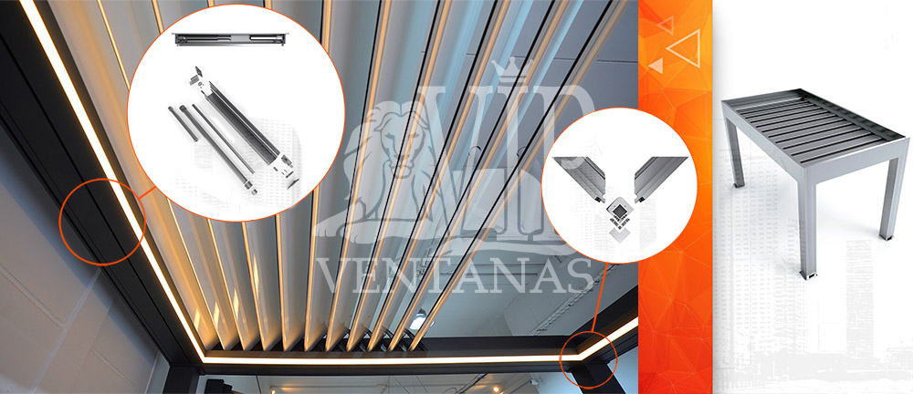 Ventanas VIP алюминиевая пергола со сдвижной крышей в Торревьехе и Финестрате