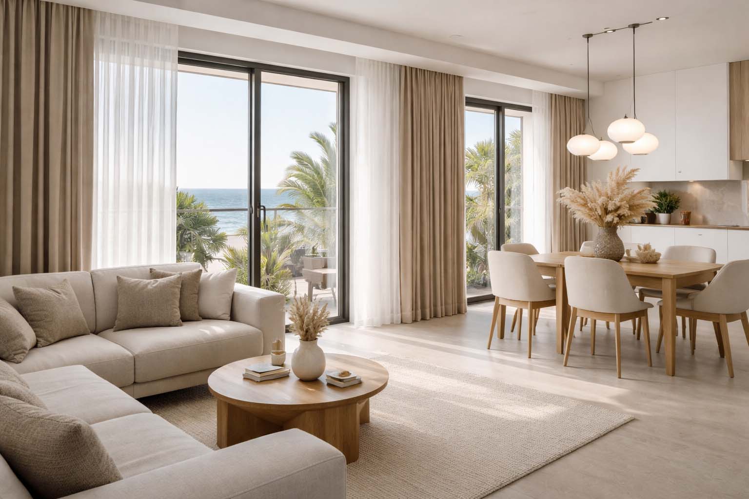 Современные шторы в интерьере квартиры в Торревьехе