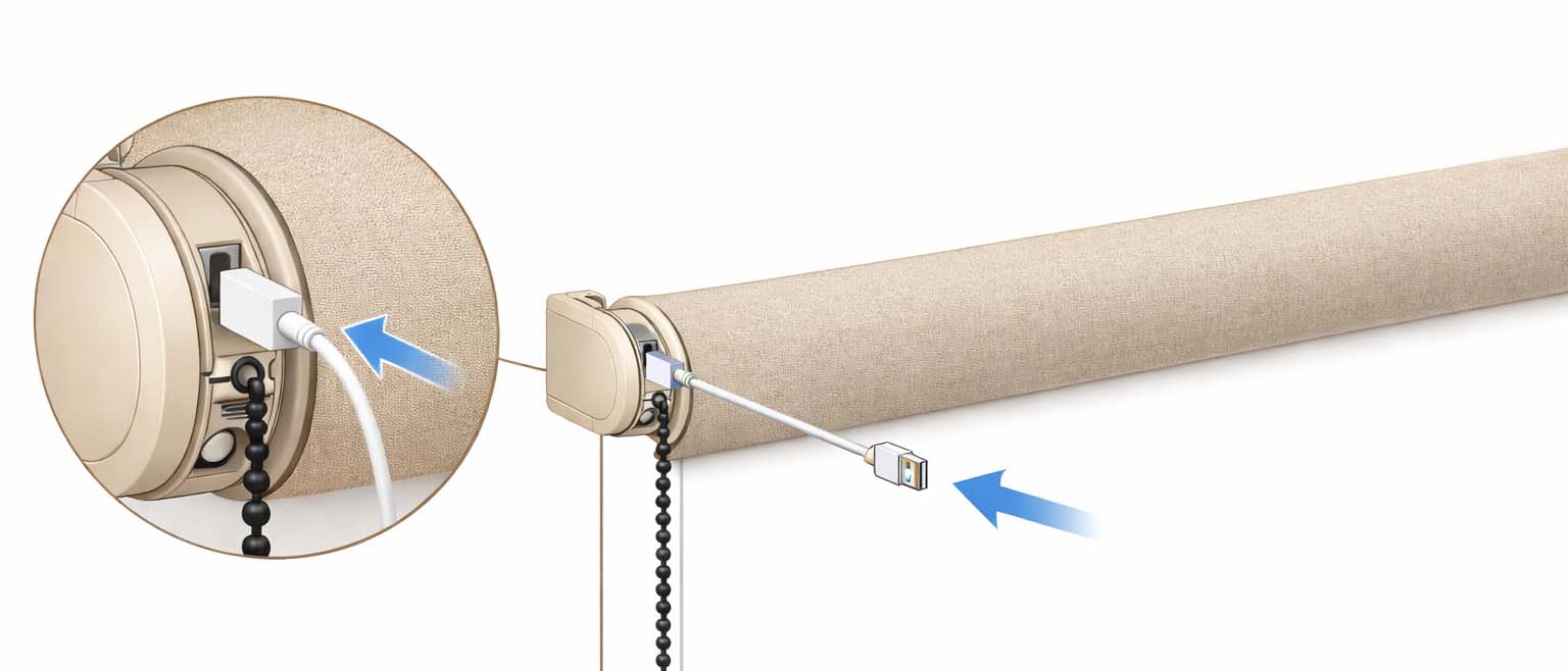 Мотор Motionblinds с USB-зарядкой для автоматических штор