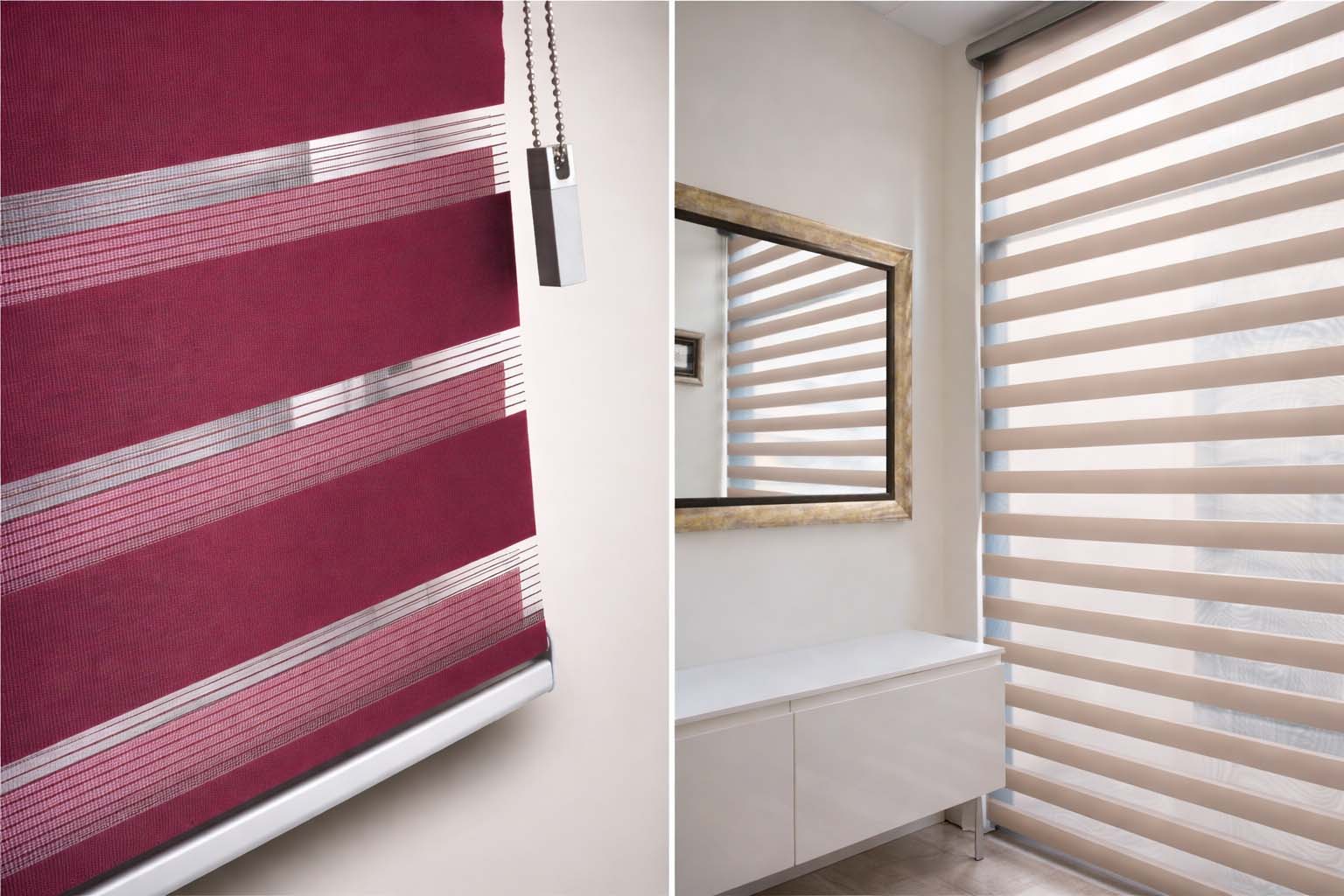 Рулонные, день-ночь и раздвижные шторы в интерьере